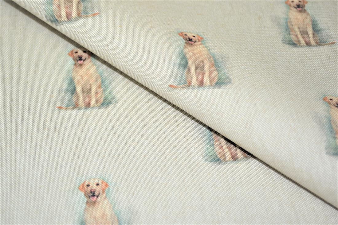 Natural Golden Retriever All Over Printed Canvas Fabric