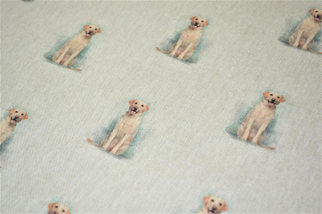 Natural Golden Retriever All Over Printed Canvas Fabric