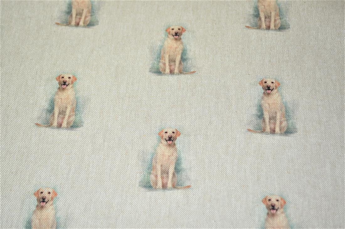 Natural Golden Retriever All Over Printed Canvas Fabric