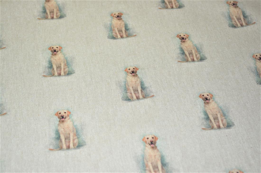 Natural Golden Retriever All Over Printed Canvas Fabric