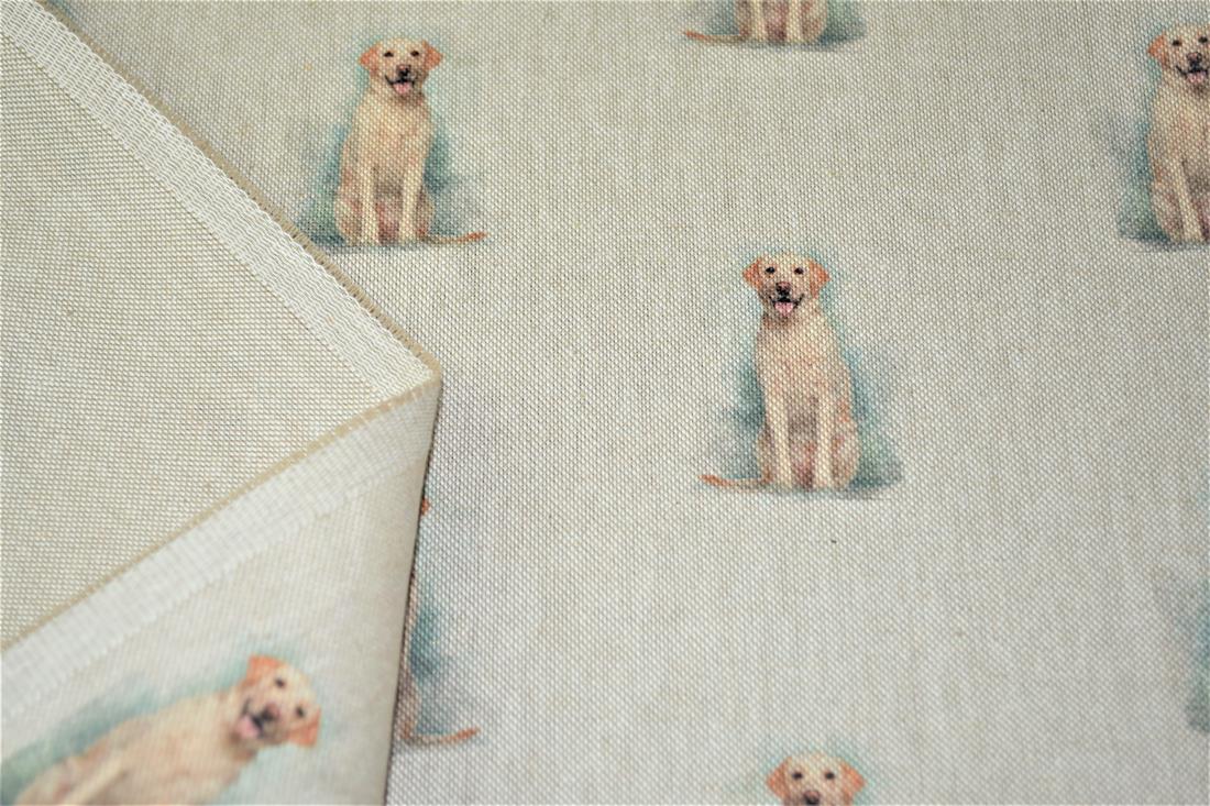 Natural Golden Retriever All Over Printed Canvas Fabric