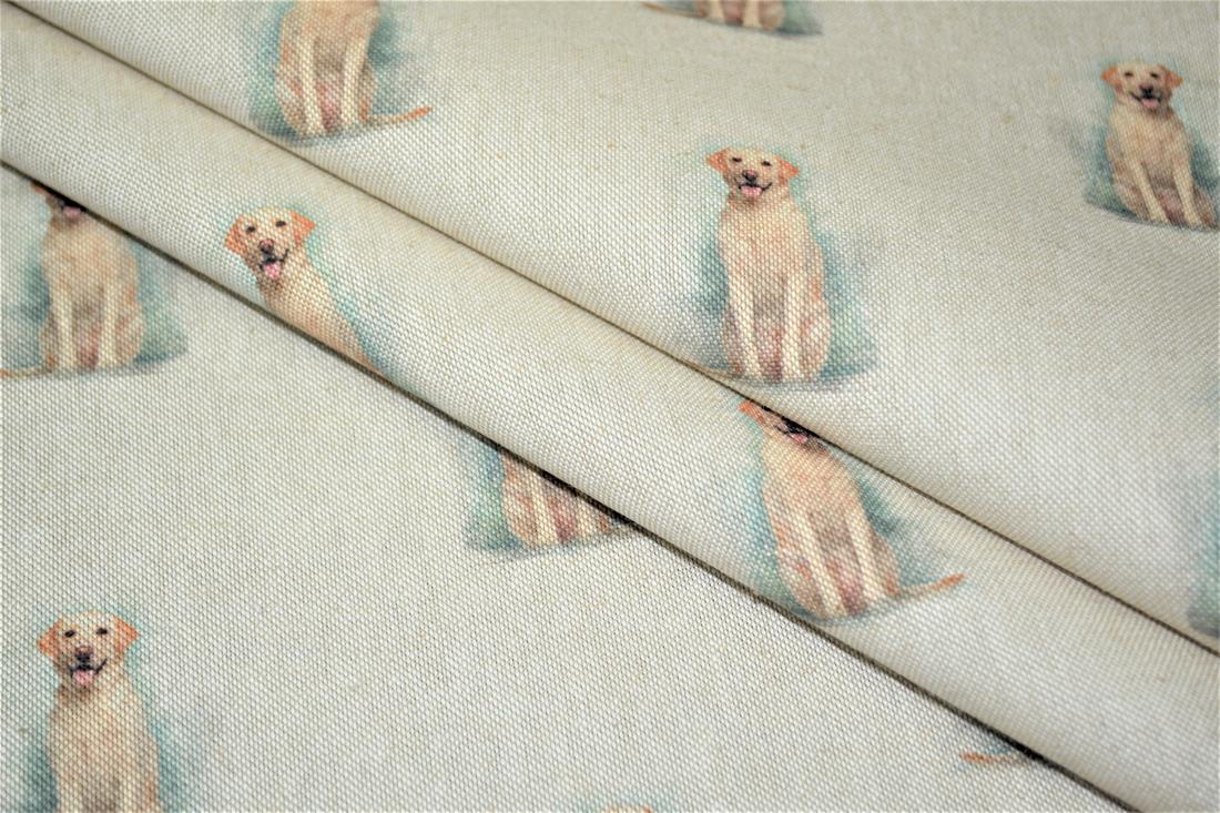 Natural Golden Retriever All Over Printed Canvas Fabric