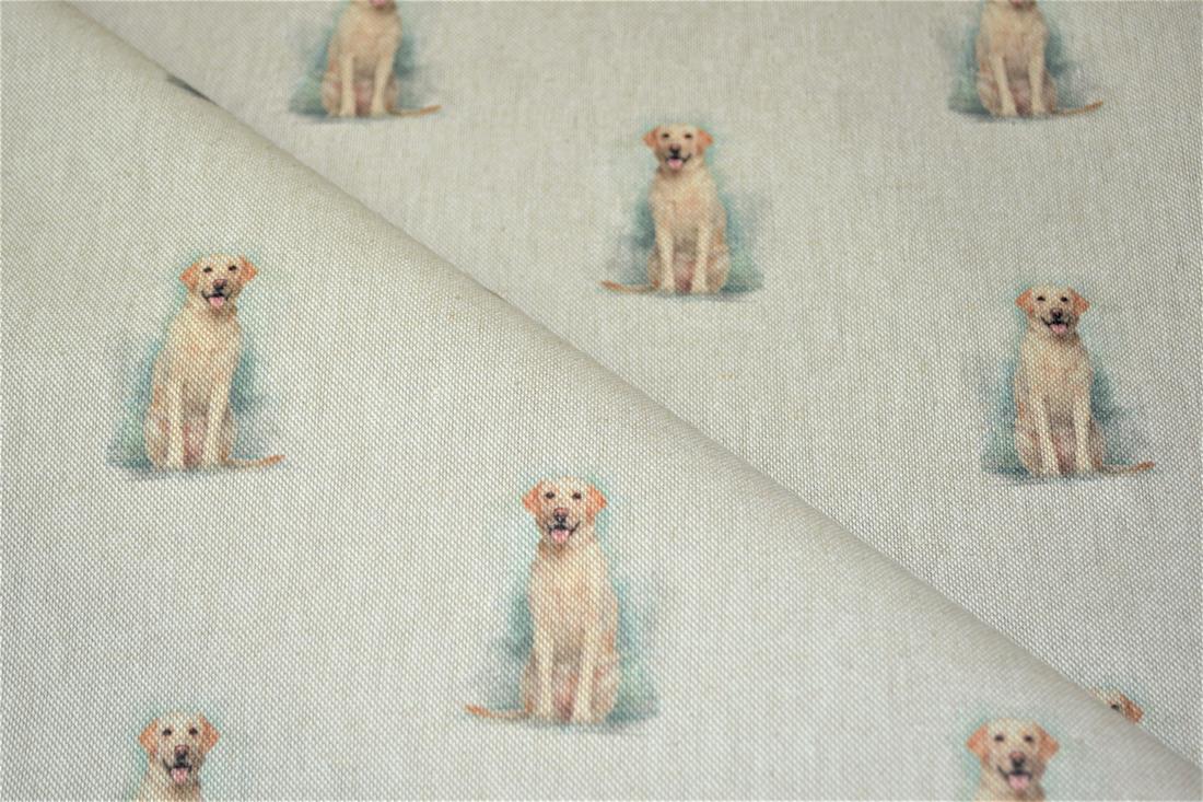 Natural Golden Retriever All Over Printed Canvas Fabric