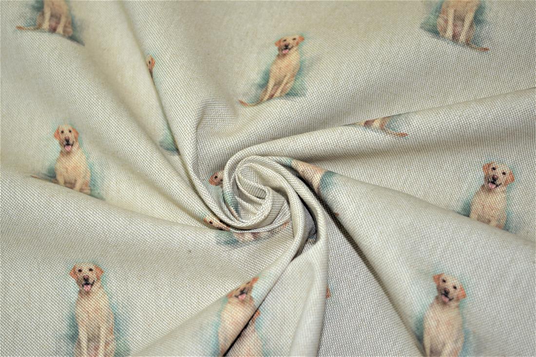 Natural Golden Retriever All Over Printed Canvas Fabric