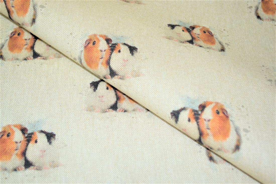 Natural Guinea Pig -Printed Digital Canvas Fabric
