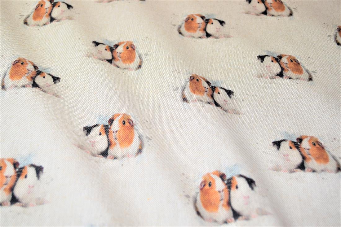 Natural Guinea Pig -Printed Digital Canvas Fabric