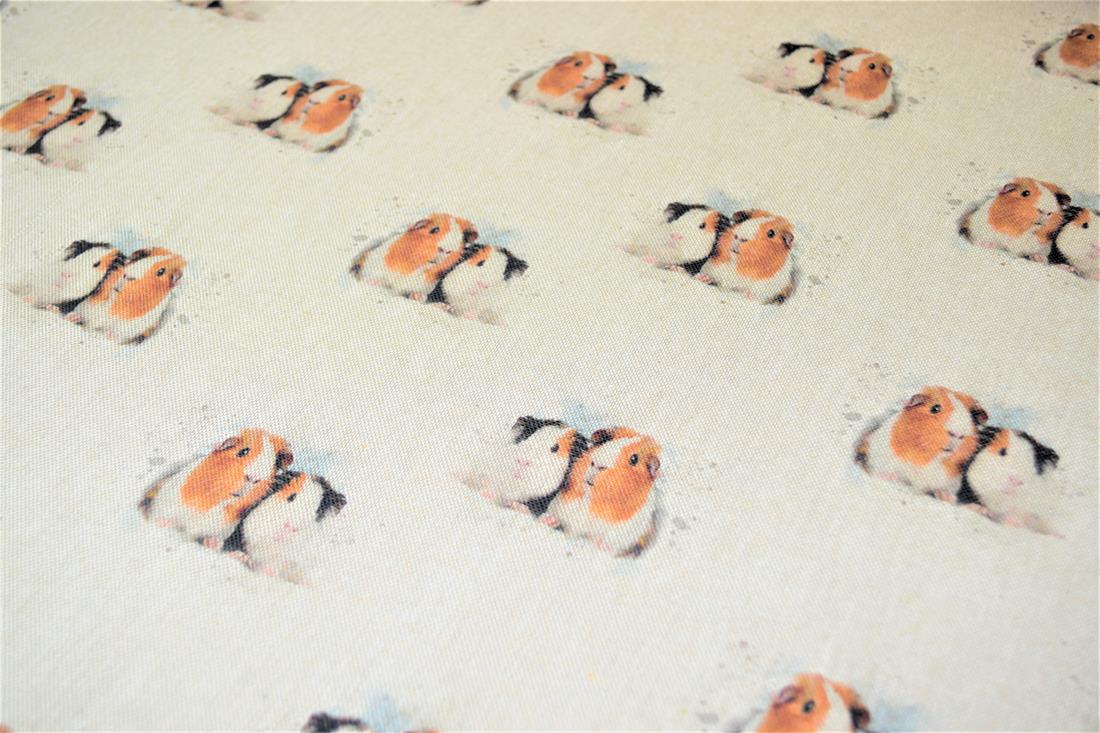Natural Guinea Pig -Printed Digital Canvas Fabric