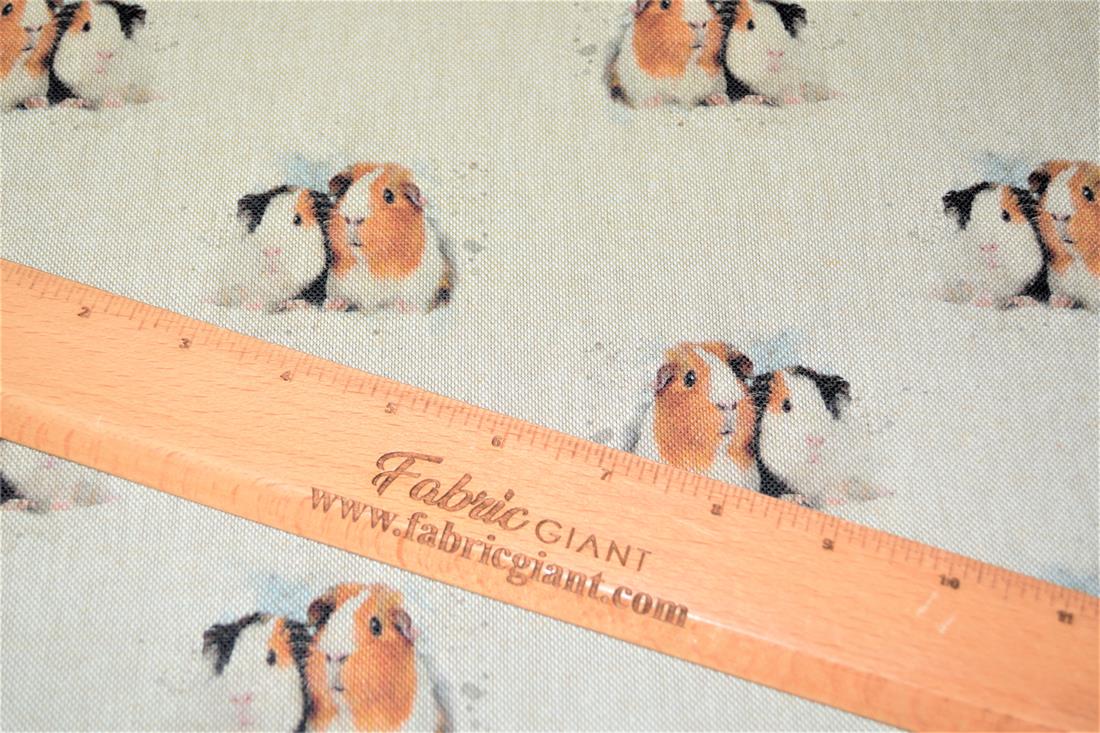 Natural Guinea Pig -Printed Digital Canvas Fabric