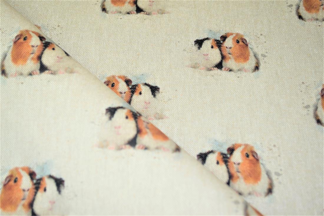 Natural Guinea Pig -Printed Digital Canvas Fabric