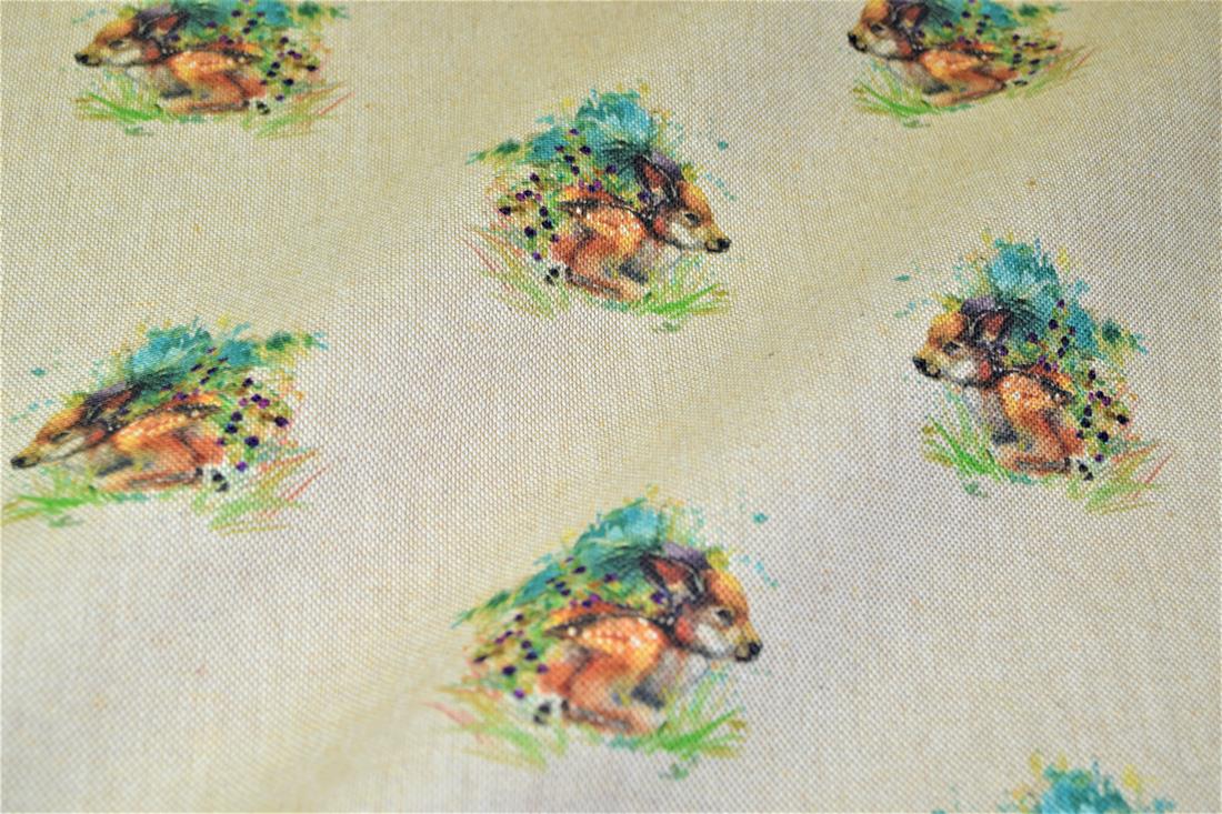 Natural Printed Digital Canvas Fabric