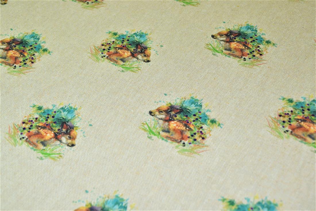 Natural Printed Digital Canvas Fabric