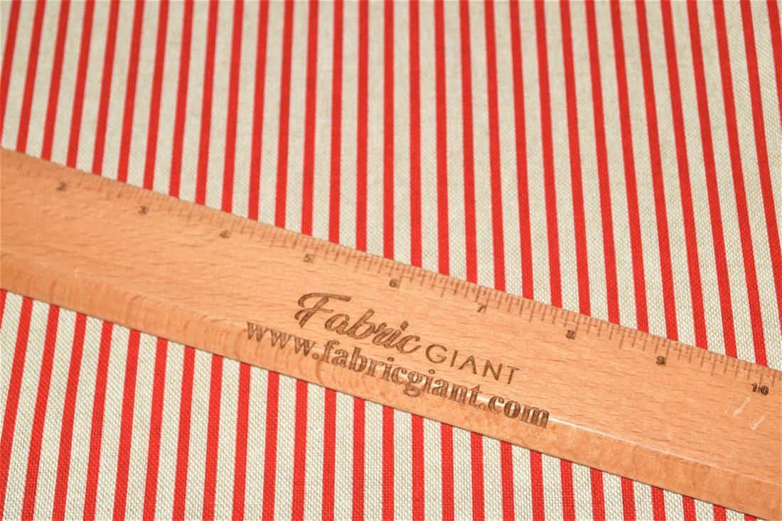 Red Linen Printed Canvas Fabric