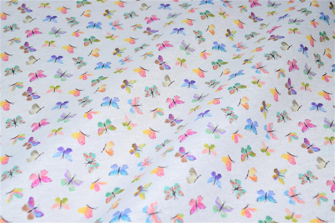 White Linen Printed Canvas Fabric