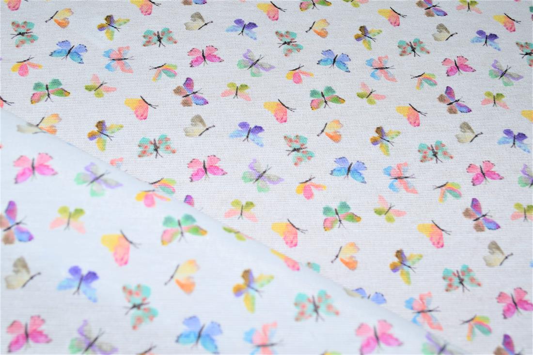 White Linen Printed Canvas Fabric