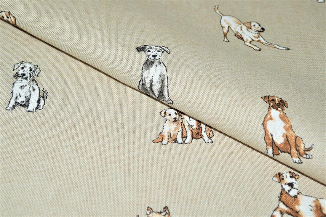Natural Linen Printed Canvas Fabric