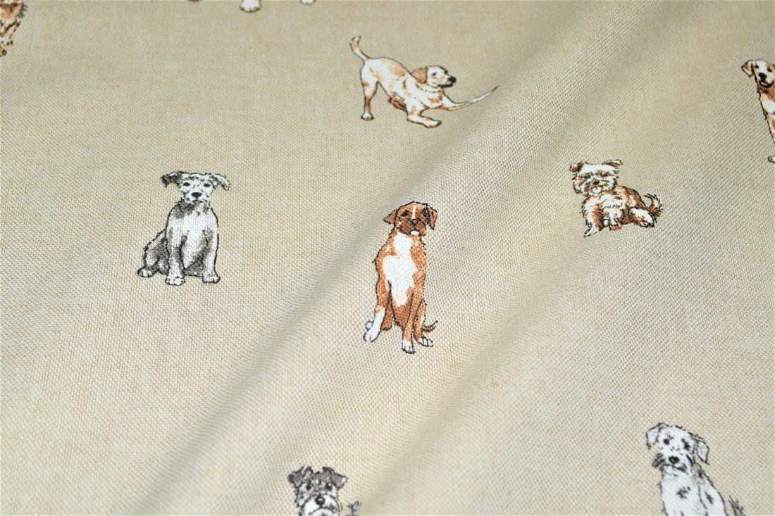 Natural Linen Printed Canvas Fabric