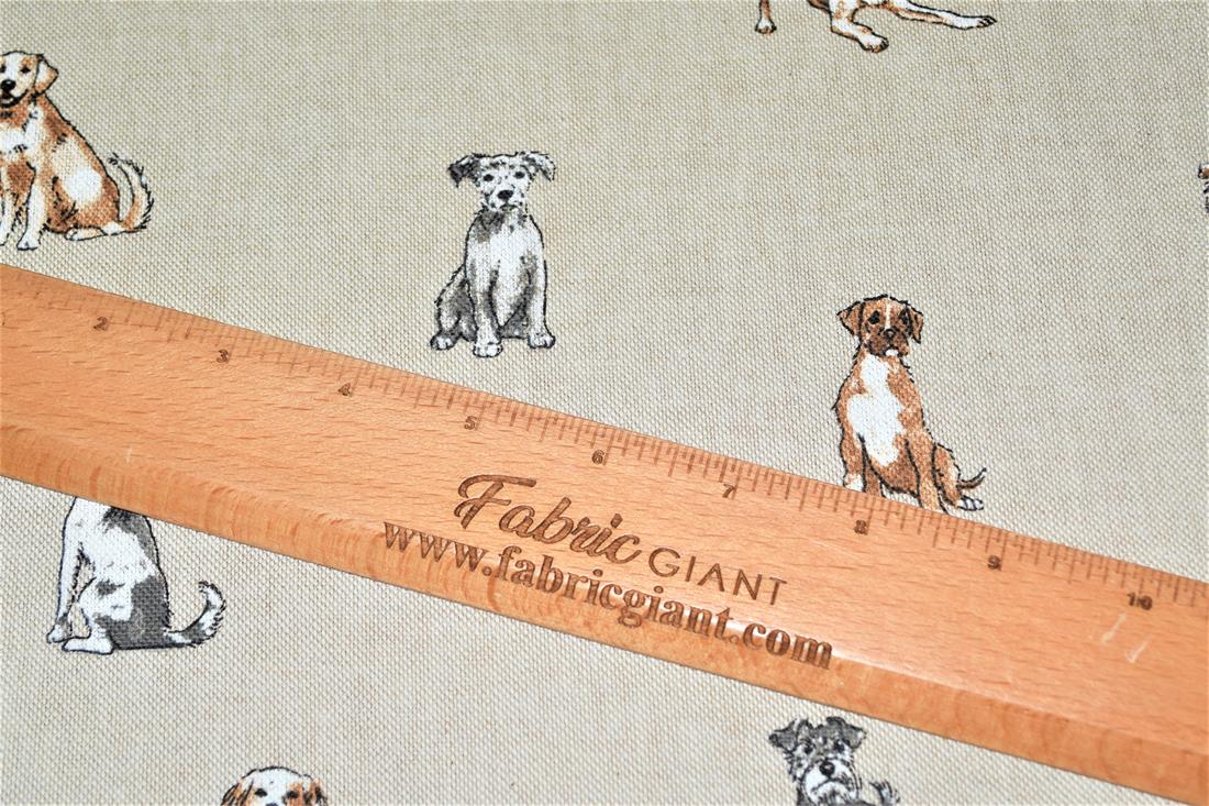 Natural Linen Printed Canvas Fabric