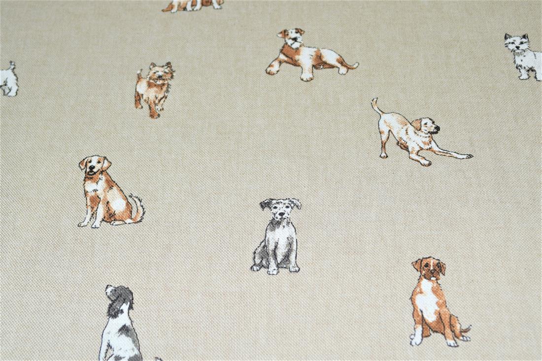 Natural Linen Printed Canvas Fabric