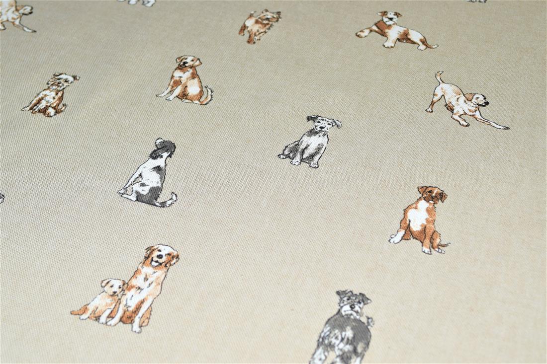 Natural Linen Printed Canvas Fabric