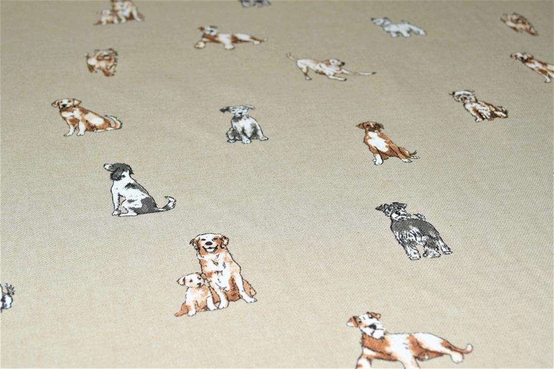 Natural Linen Printed Canvas Fabric