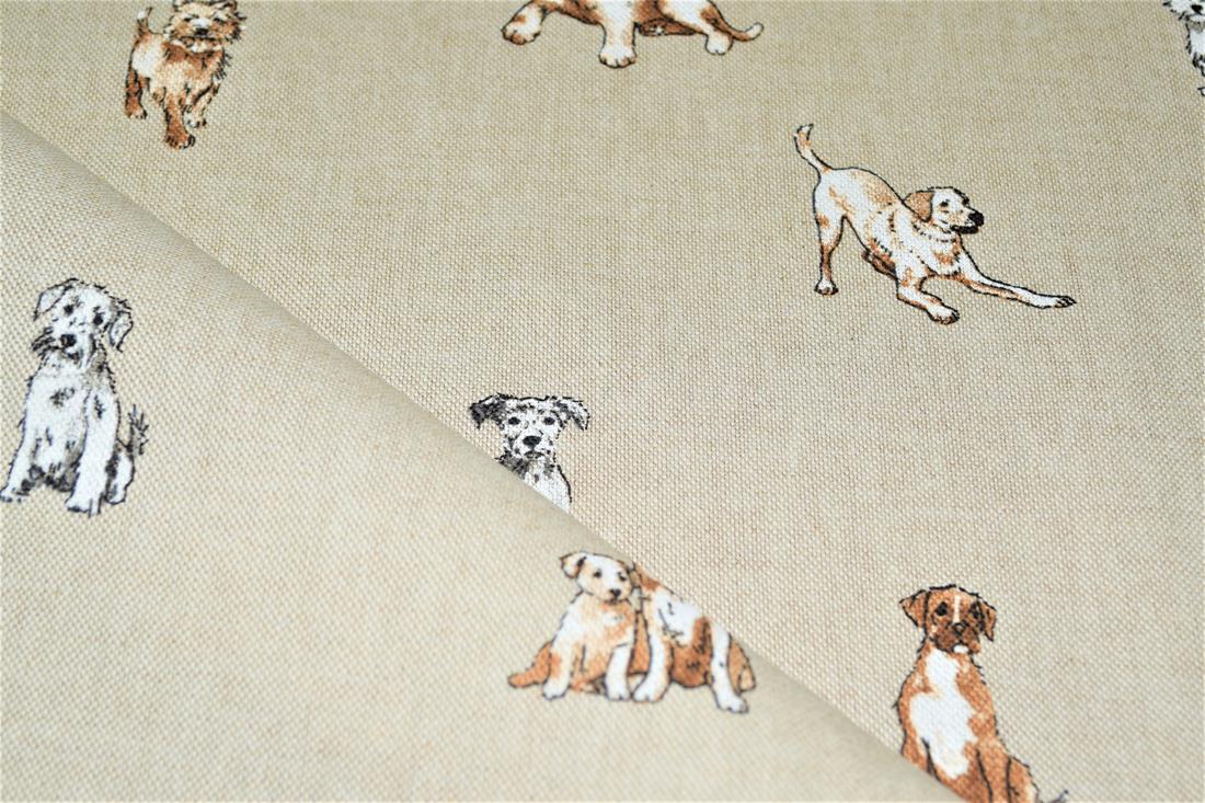 Natural Linen Printed Canvas Fabric