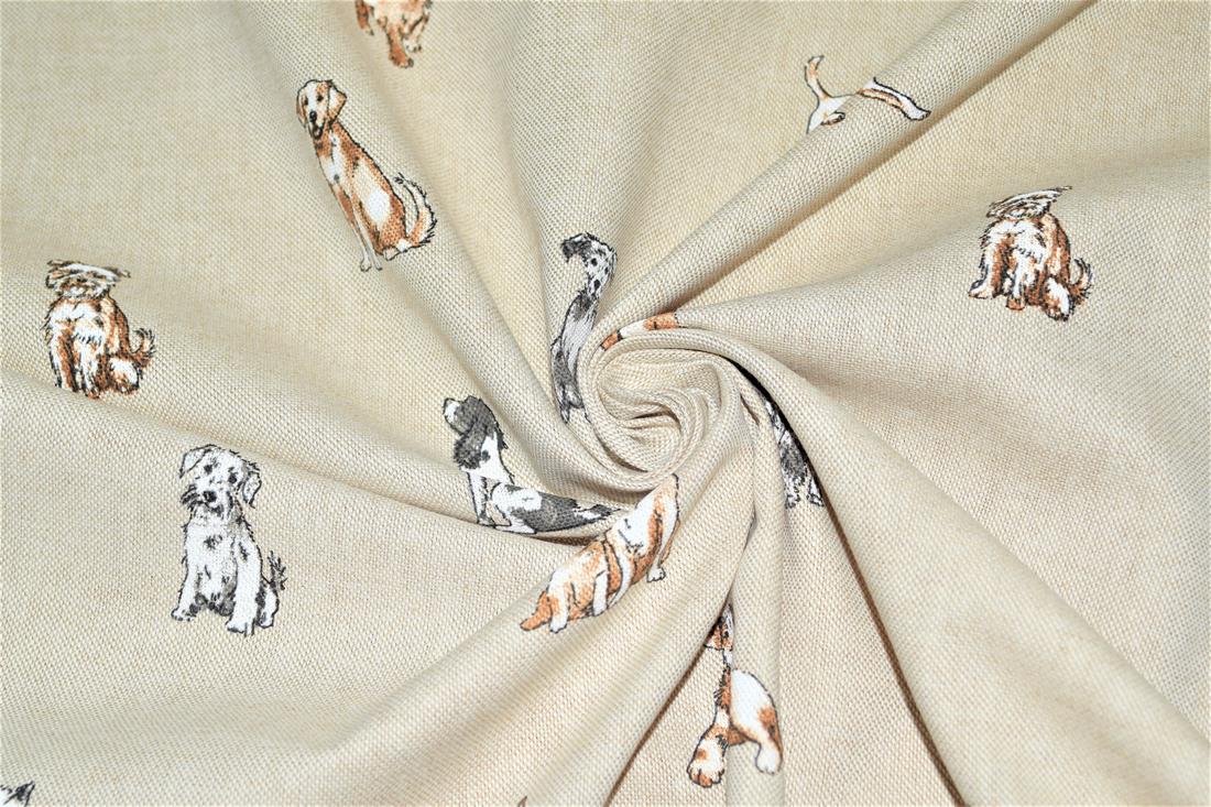 Natural Linen Printed Canvas Fabric