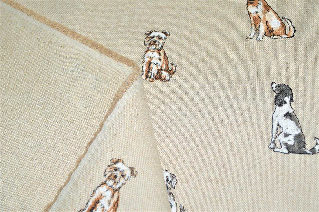 Natural Linen Printed Canvas Fabric