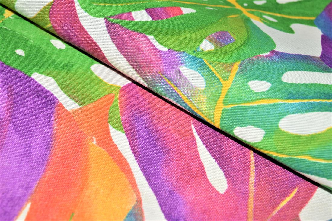 Tropical Leaves Summer Printed Digital Canvas Fabric