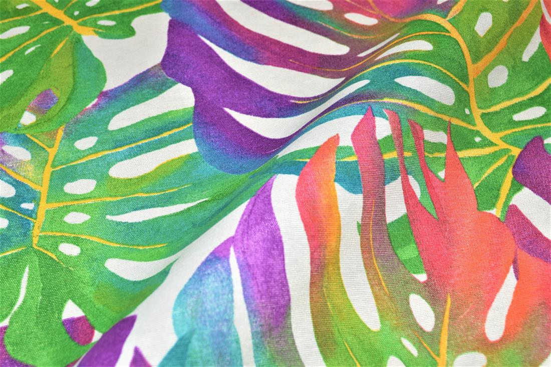 Tropical Leaves Summer Printed Digital Canvas Fabric