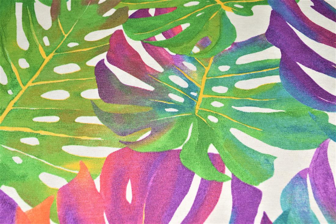 Tropical Leaves Summer Printed Digital Canvas Fabric