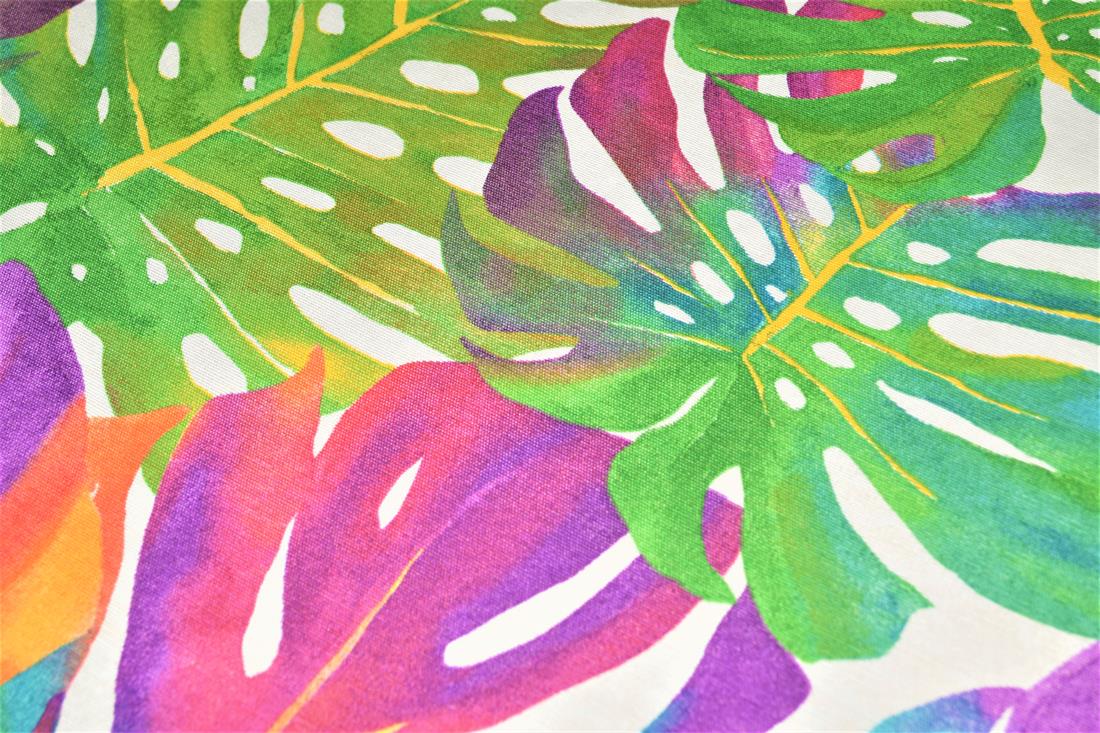 Tropical Leaves Summer Printed Digital Canvas Fabric