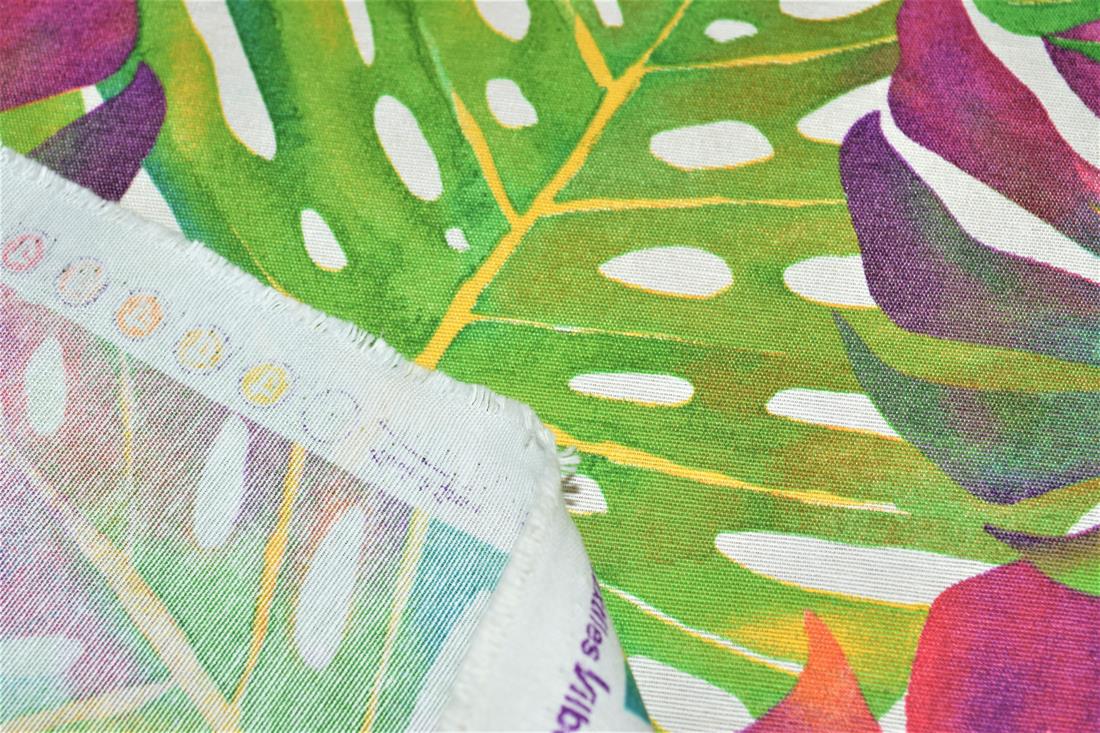 Tropical Leaves Summer Printed Digital Canvas Fabric