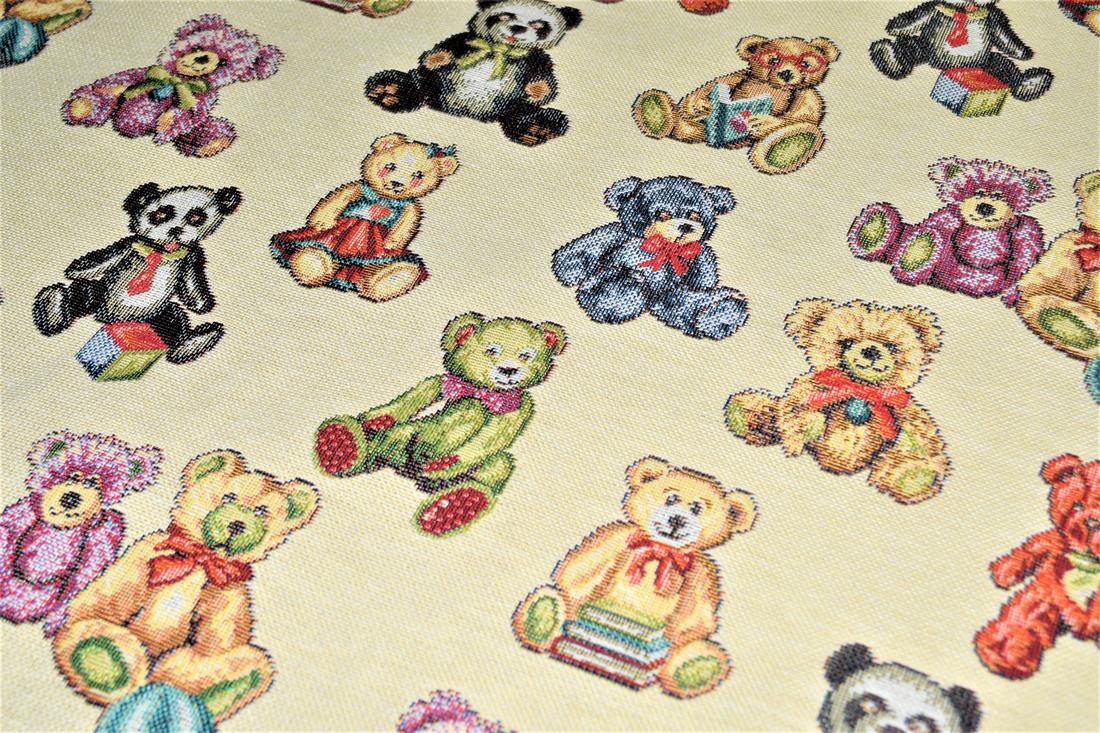 Natural Vintage Teddy Bears Printed Weight Tapestry