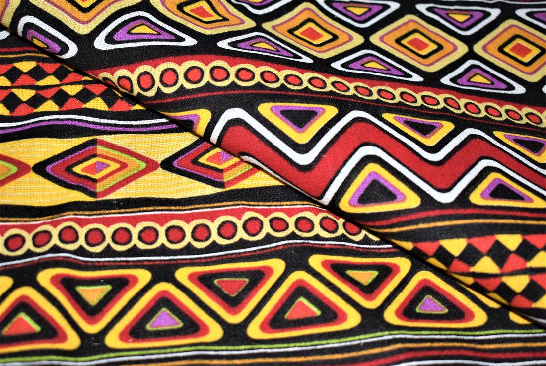 Black Printed Canvas Fabric