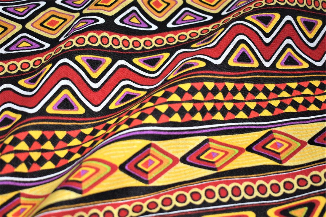 Black Printed Canvas Fabric