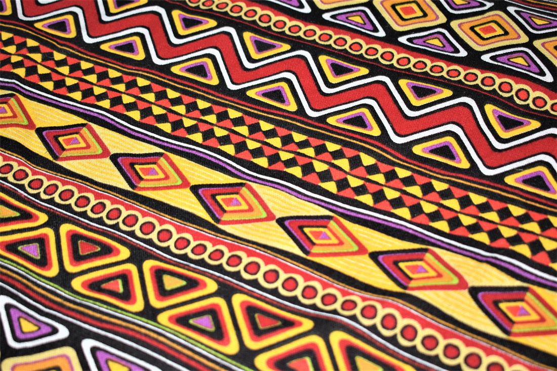 Black Printed Canvas Fabric
