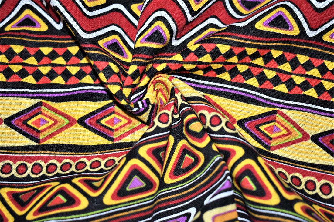 Black Printed Canvas Fabric
