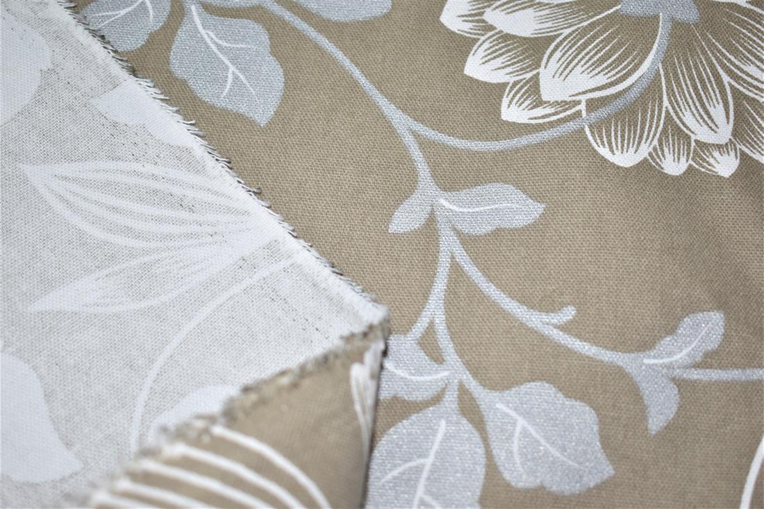 Light Brown Printed Canvas Fabric