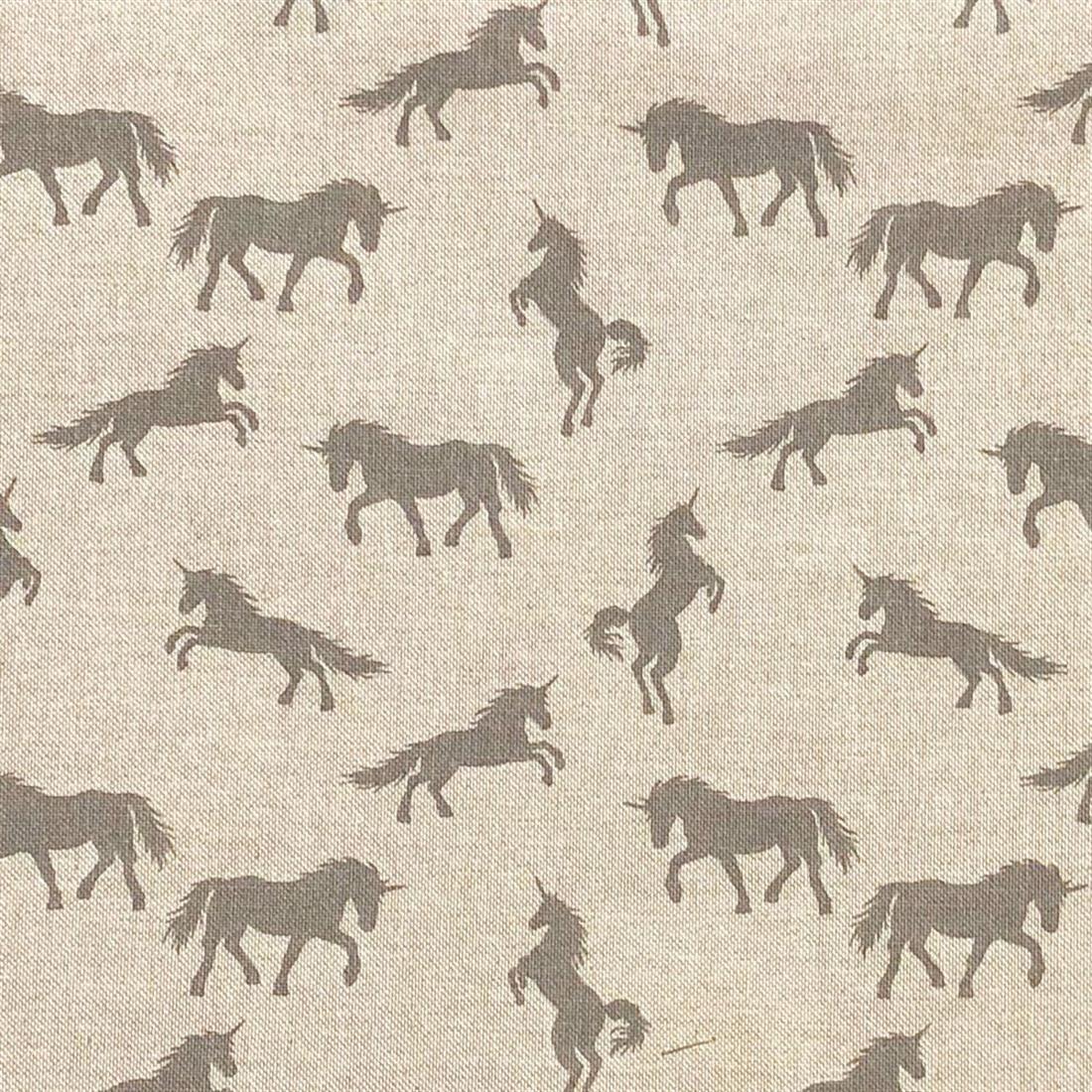 Linen Unicorns Printed Canvas Fabric