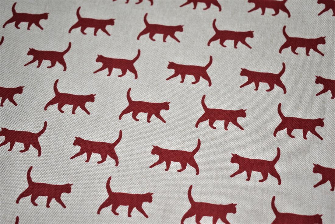 Linen Kitty Printed Canvas Fabric