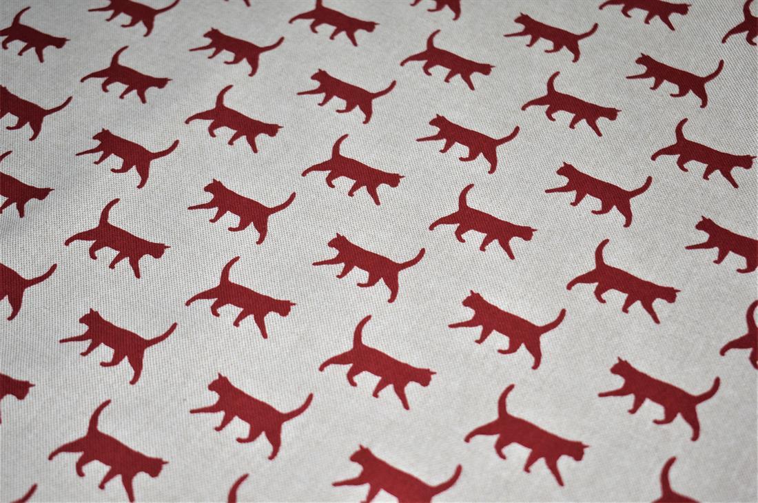 Linen Kitty Printed Canvas Fabric