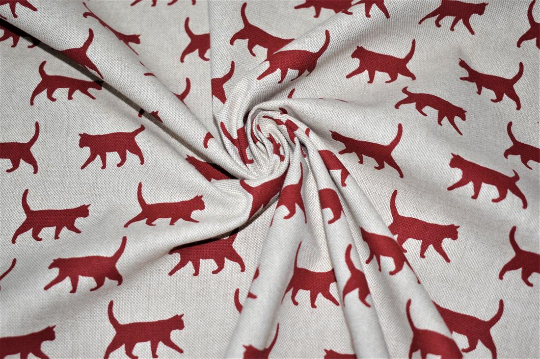 Linen Kitty Printed Canvas Fabric