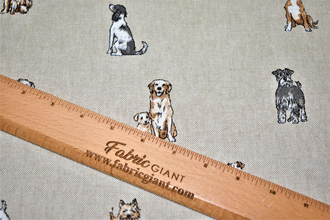 Natural Shabby Dogs Linen