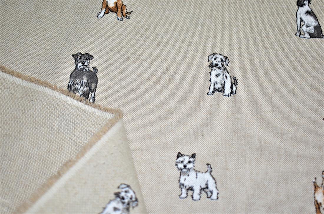 Natural Shabby Dogs Linen