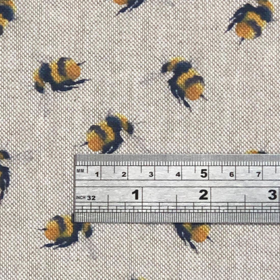 Natural Miniture Bumblebees Cotton Rich Linen
