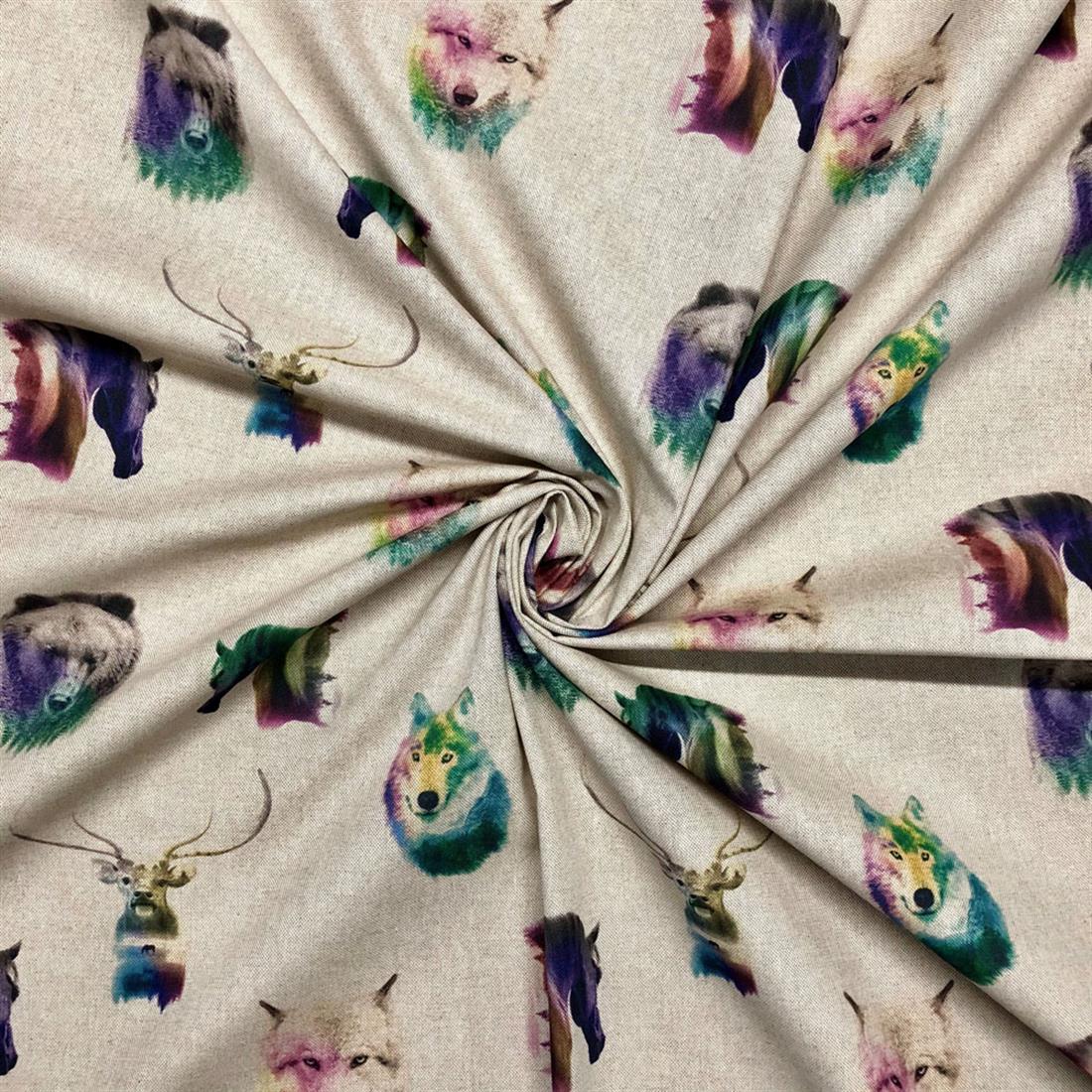 Natural Animals Cotton Rich Linen