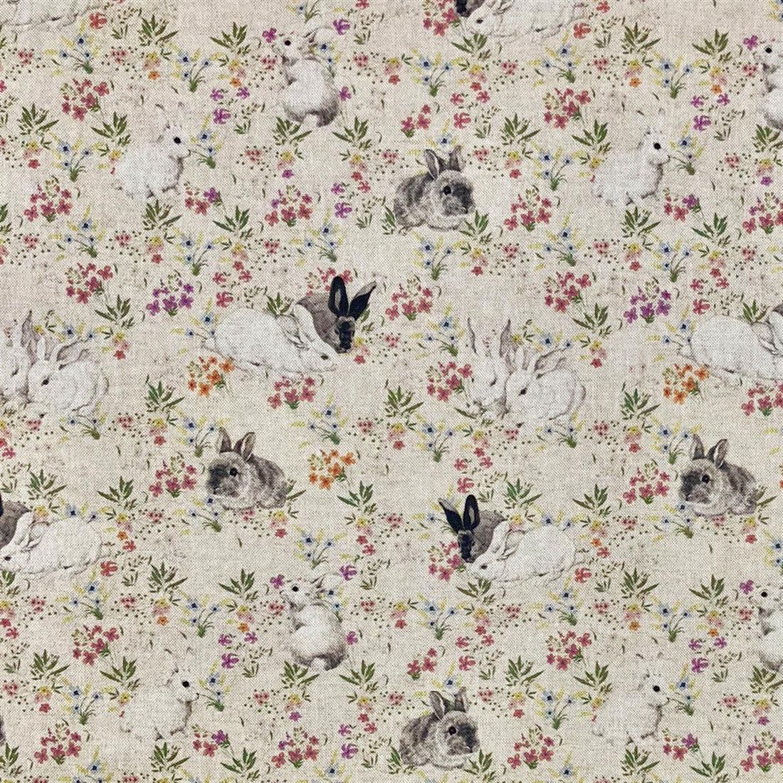 Natural Rabbits and Hares Cotton Rich Linen