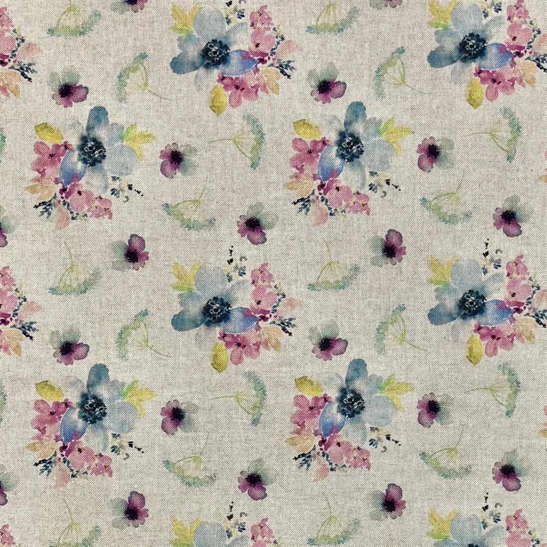 Botanical Flowers Autumn Cotton Rich Linen