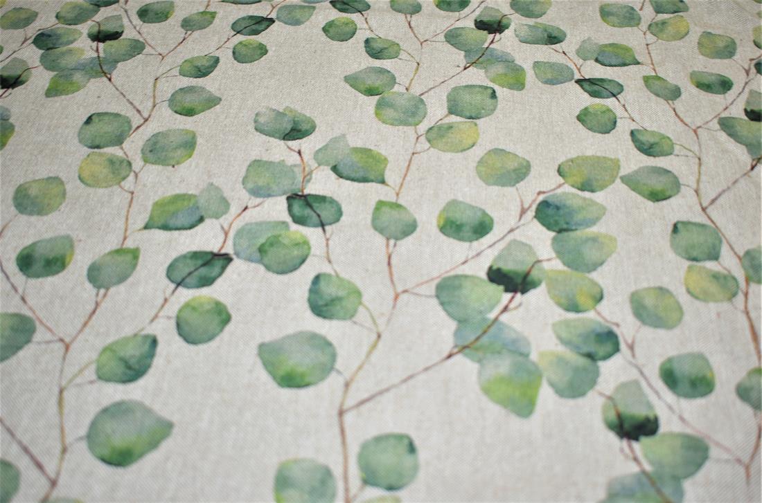 Watercolour Leaves Printed Digital Canvas Fabric