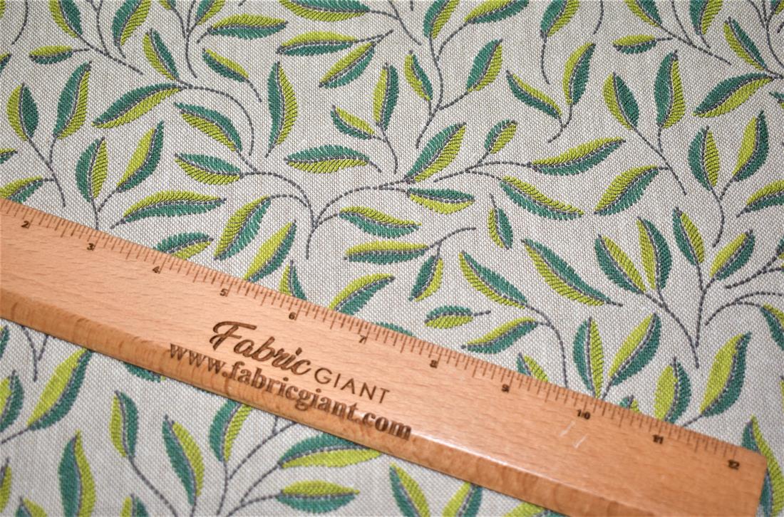 Natural Green Green Leaves Printed Digital Canvas Fabric